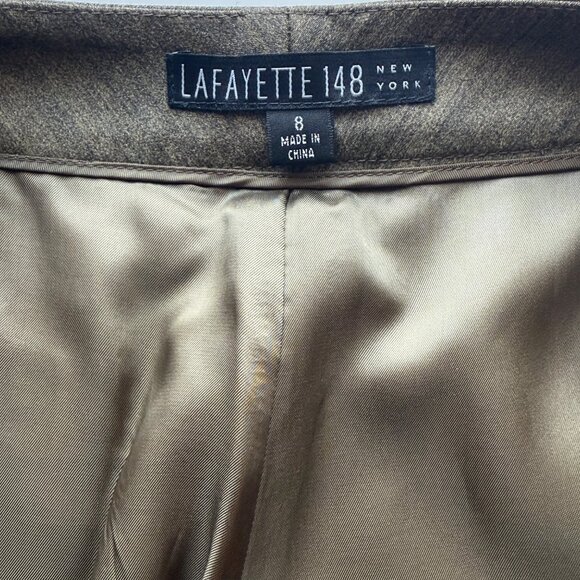 Lafayette 148 Womens Wide-Leg Wool-Blend Dress Pants Camel Size 8 Mid-Rise - Picture 8 of 8